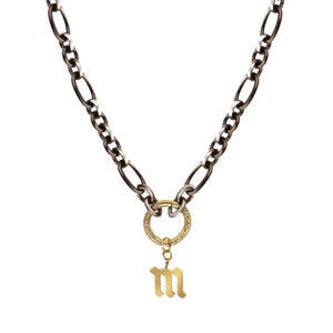 Gothic Initial Statement Necklace