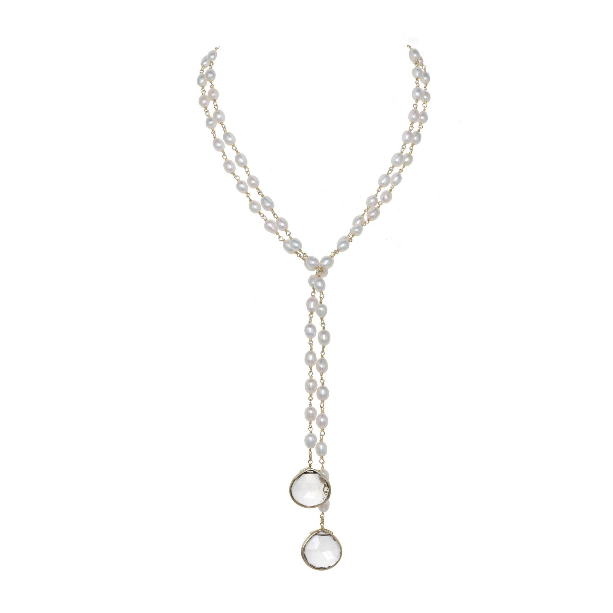 Triple Pearl Lariat Necklace by Mizuki - NEWTWIST