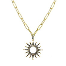 Load image into Gallery viewer, Open Pave Sunburst Necklace