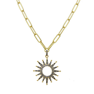 Open Pave Sunburst Necklace