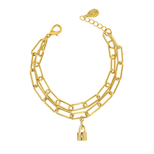 Padlock Gold Link Bracelet