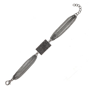 Black Spinel Pave Connector Bracelet