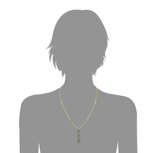 Gold and Diamond Pave Linear Star Necklace