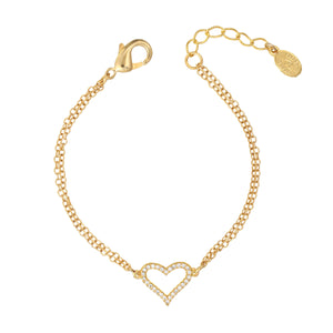 Gold Pave Heart Bracelet
