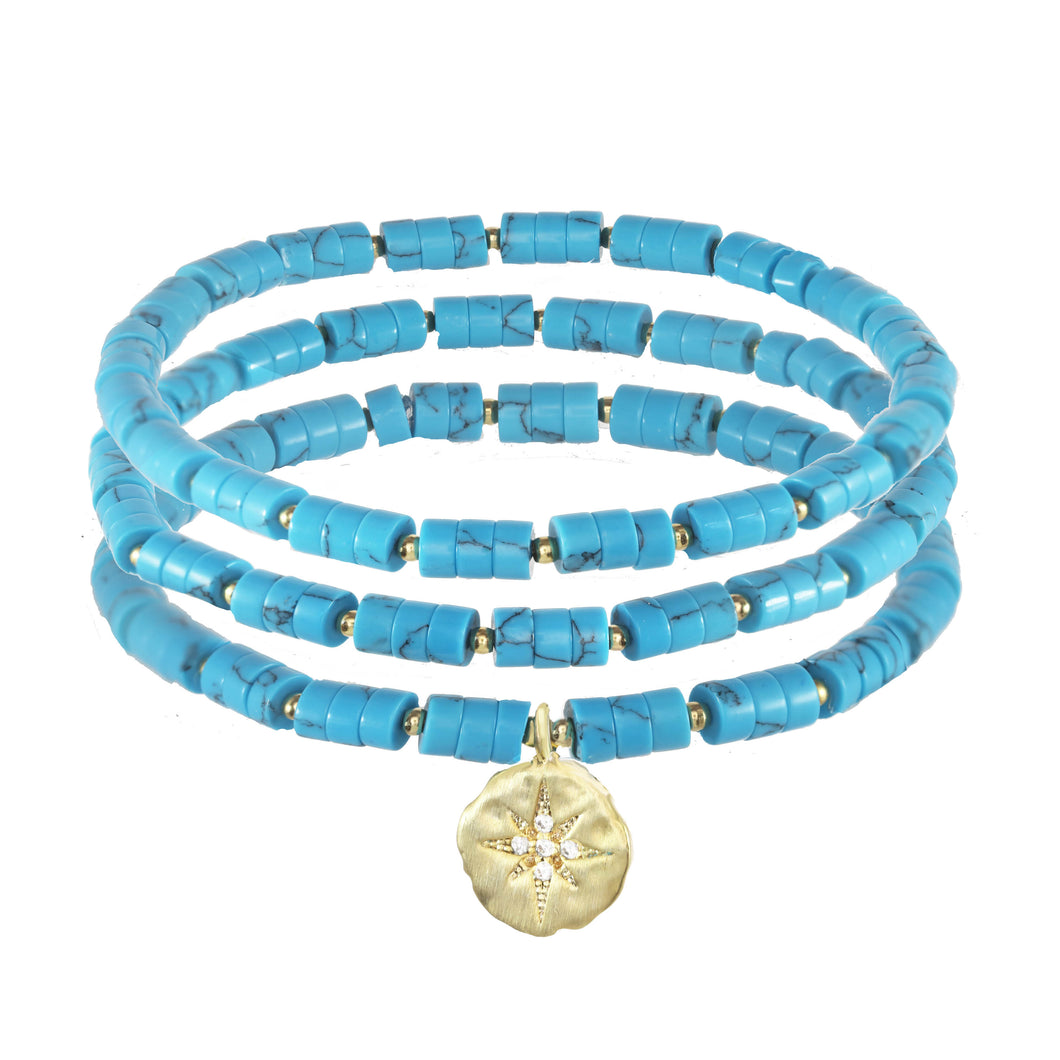 Turquoise Bracelets with Starburst Pendant