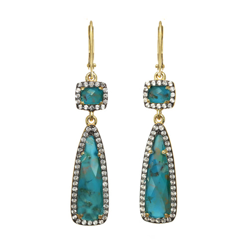 Turquoise Pave Earring