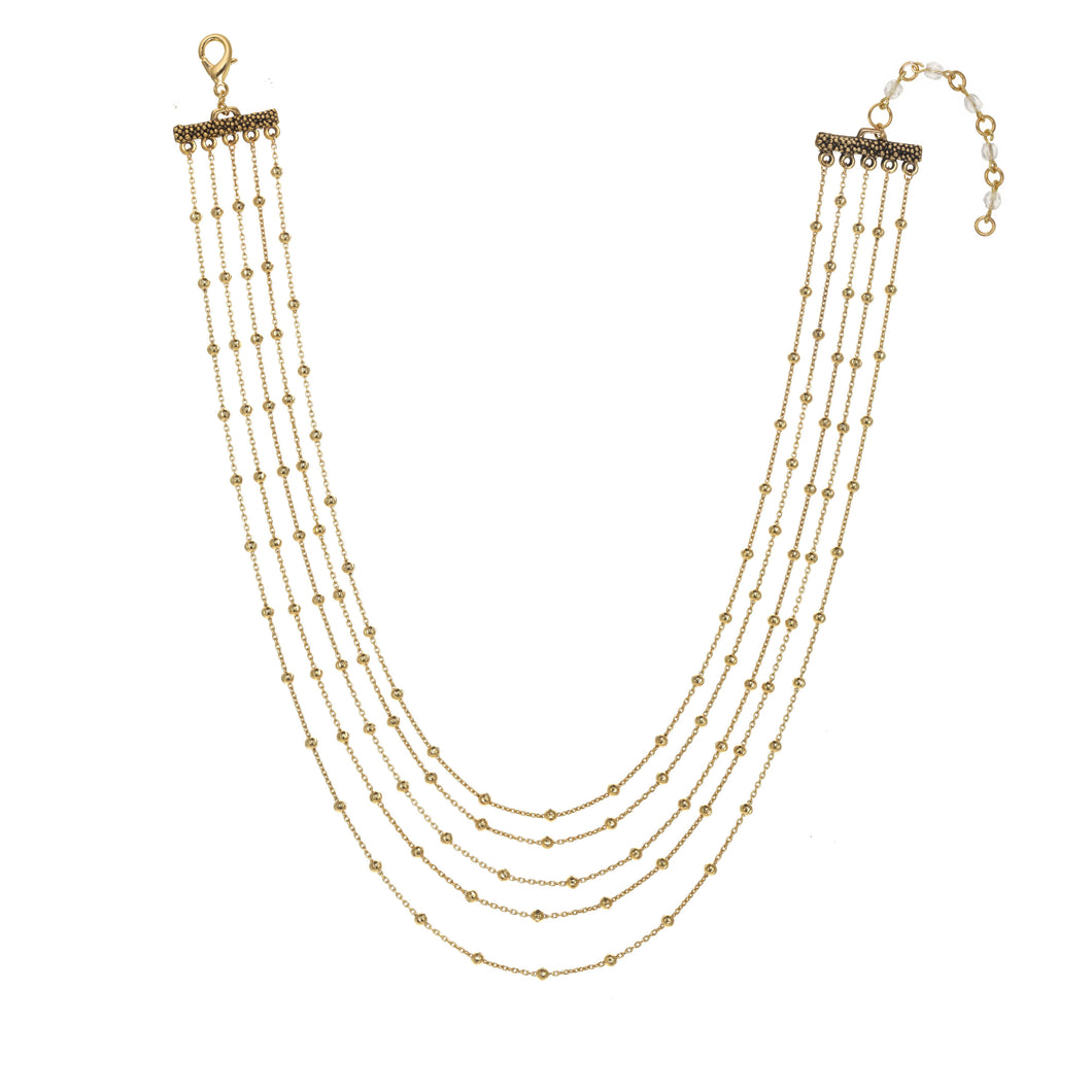 Multi Row Ball Chain Necklace