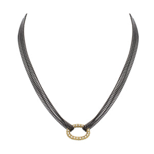 Open Ring Pave Necklace