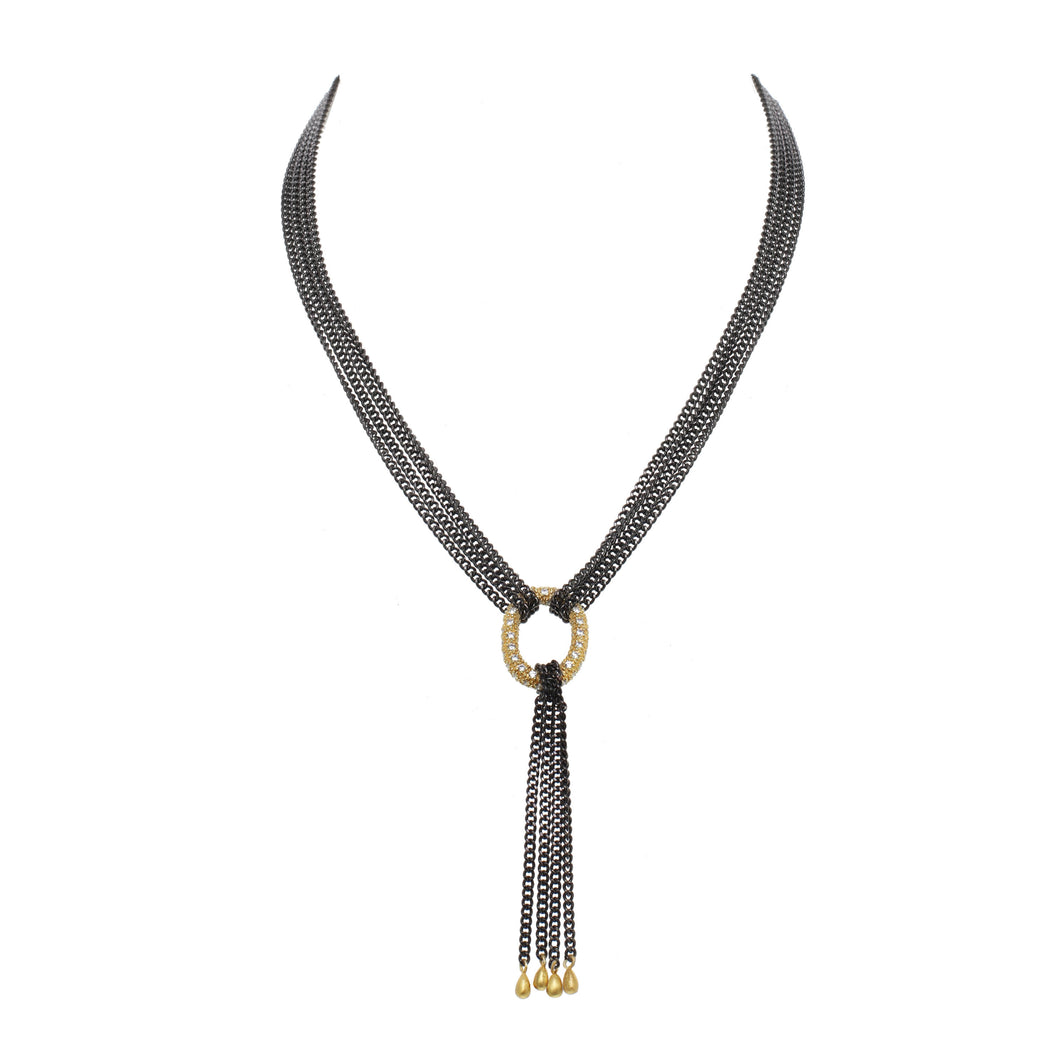 Mixed Metal Tassel Necklace