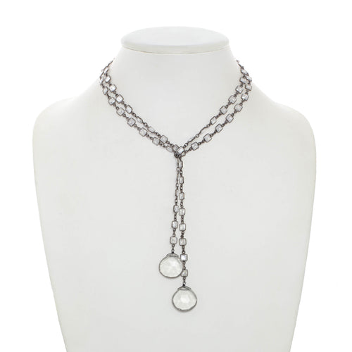 Cubic Zirconia Bezel Set Lariat