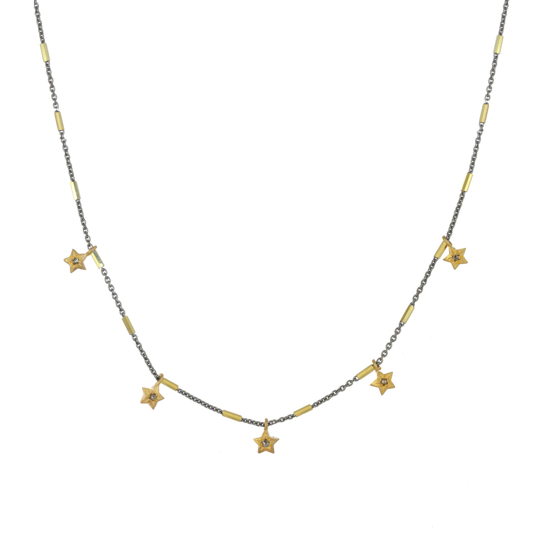 Diamond Star Droplet Necklace