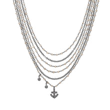 Load image into Gallery viewer, Pearl Layered Anchor Necklace