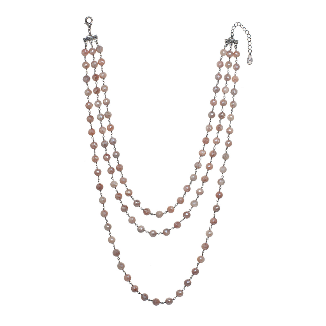 Mystique Coated Pink Quartz Layered Necklace
