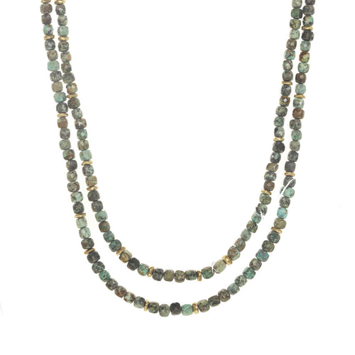 African Turquoise Layered Necklace