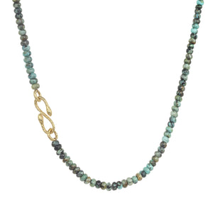 African Turquoise Snake Connector Necklace