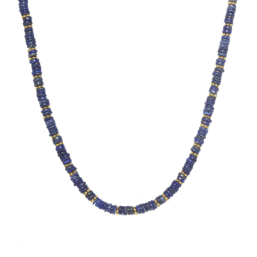 Blue Lapis Heishi Stone Necklace