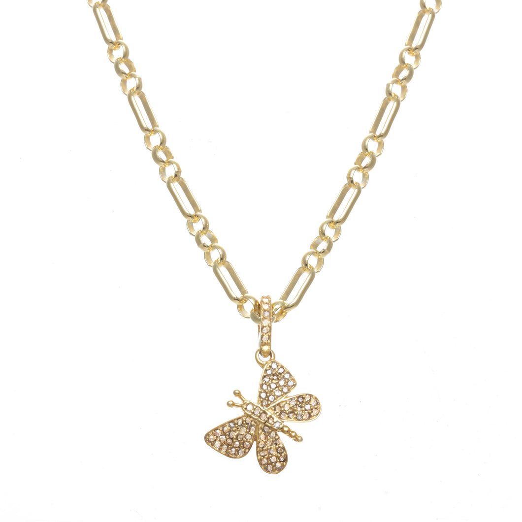 Hanging Diamond Butterfly Necklace