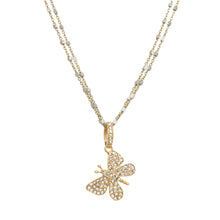 Load image into Gallery viewer, Hanging Butterfly Diamond Necklace