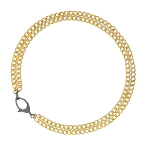 Chain and Diamond Pave Lock Necklace