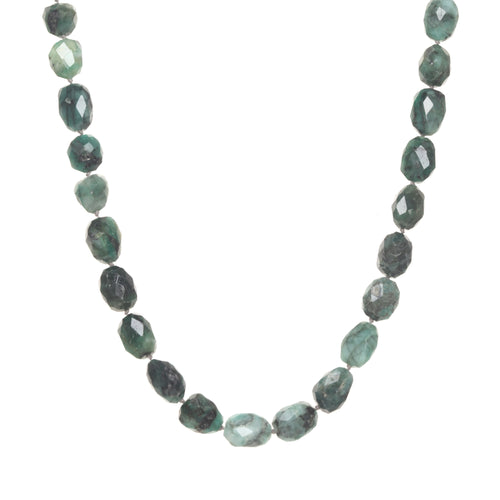 Emerald Silk Knotted Necklace