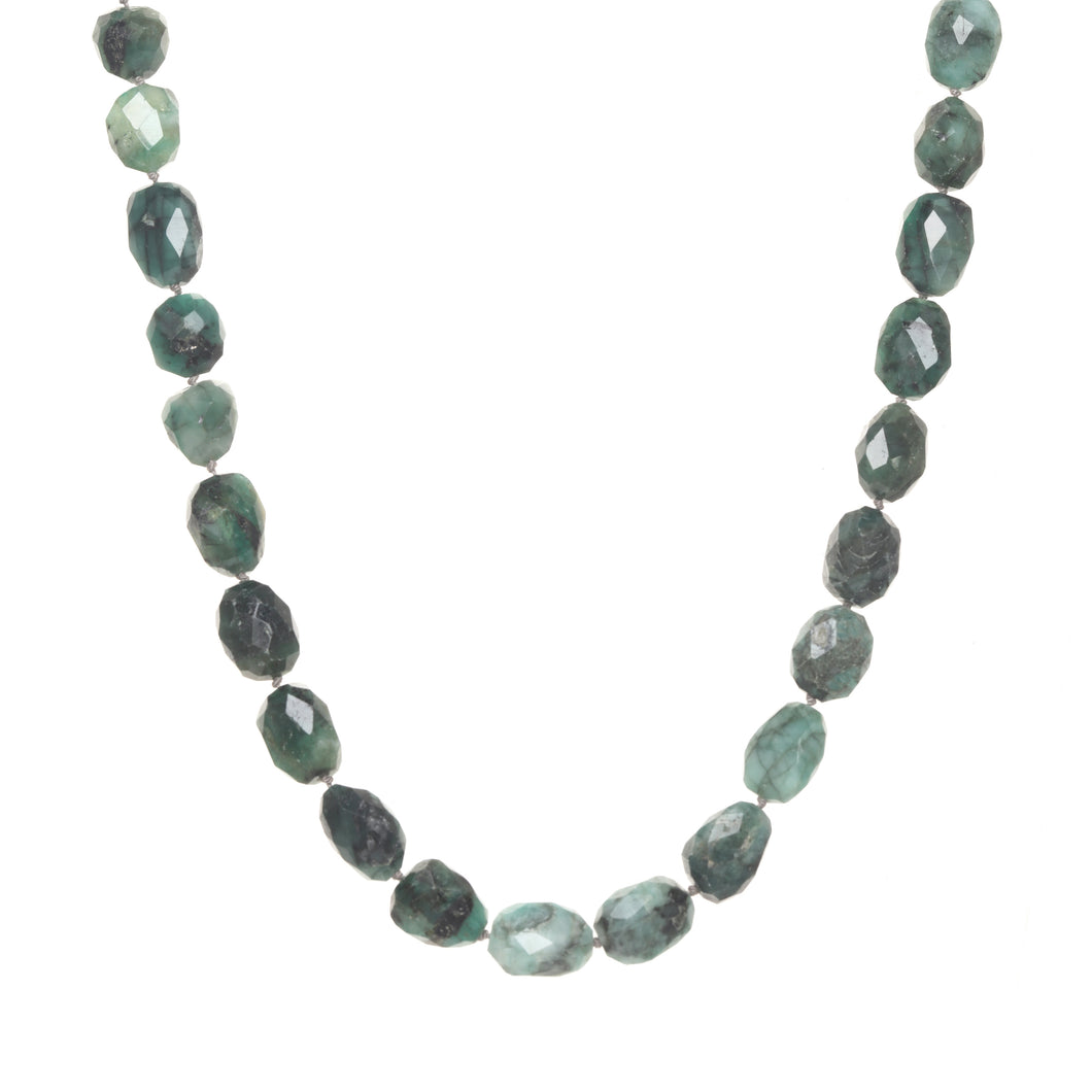 Emerald Silk Knotted Necklace