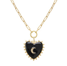 Load image into Gallery viewer, Diamond Heartfelt Moon Necklace