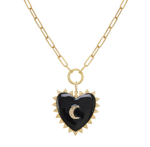 Diamond Heartfelt Moon Necklace