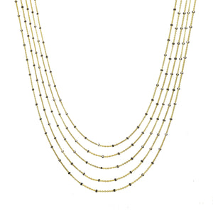Gold Mixed Metal Layered Necklace