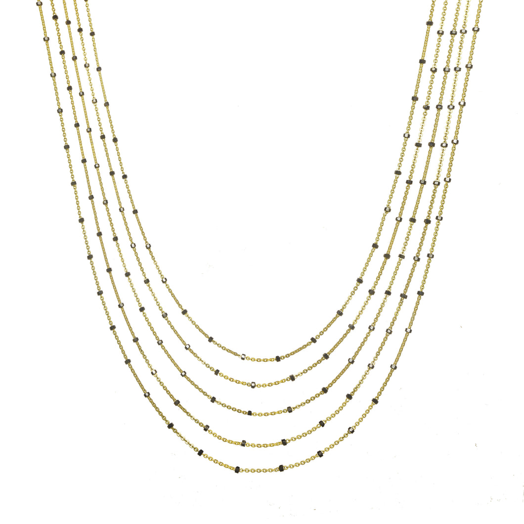 Gold Mixed Metal Layered Necklace