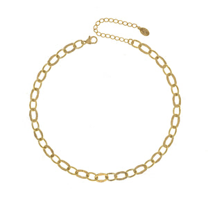 Textured Gold Link Chain Necklace