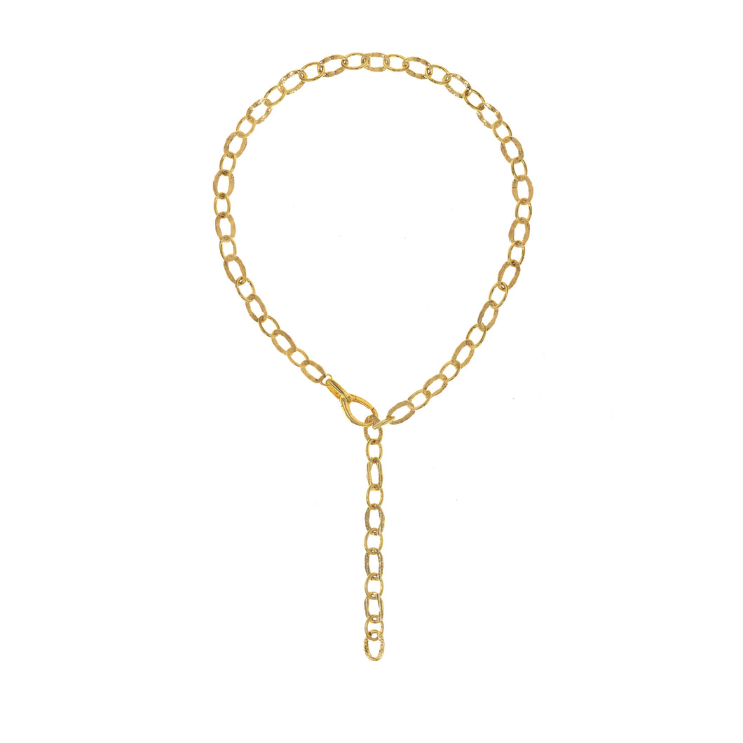 Gold Link Tassel Necklace