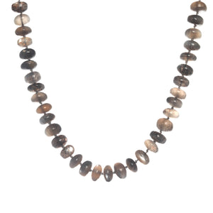 Grey Moonstone Silk Knotted Necklace