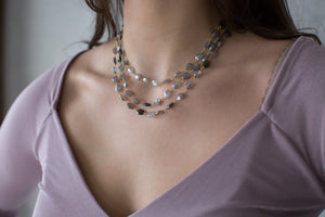 Grey Moonstone Layered Necklace