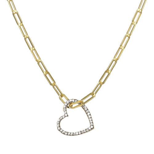 Hanging Heart Zirconia Necklace