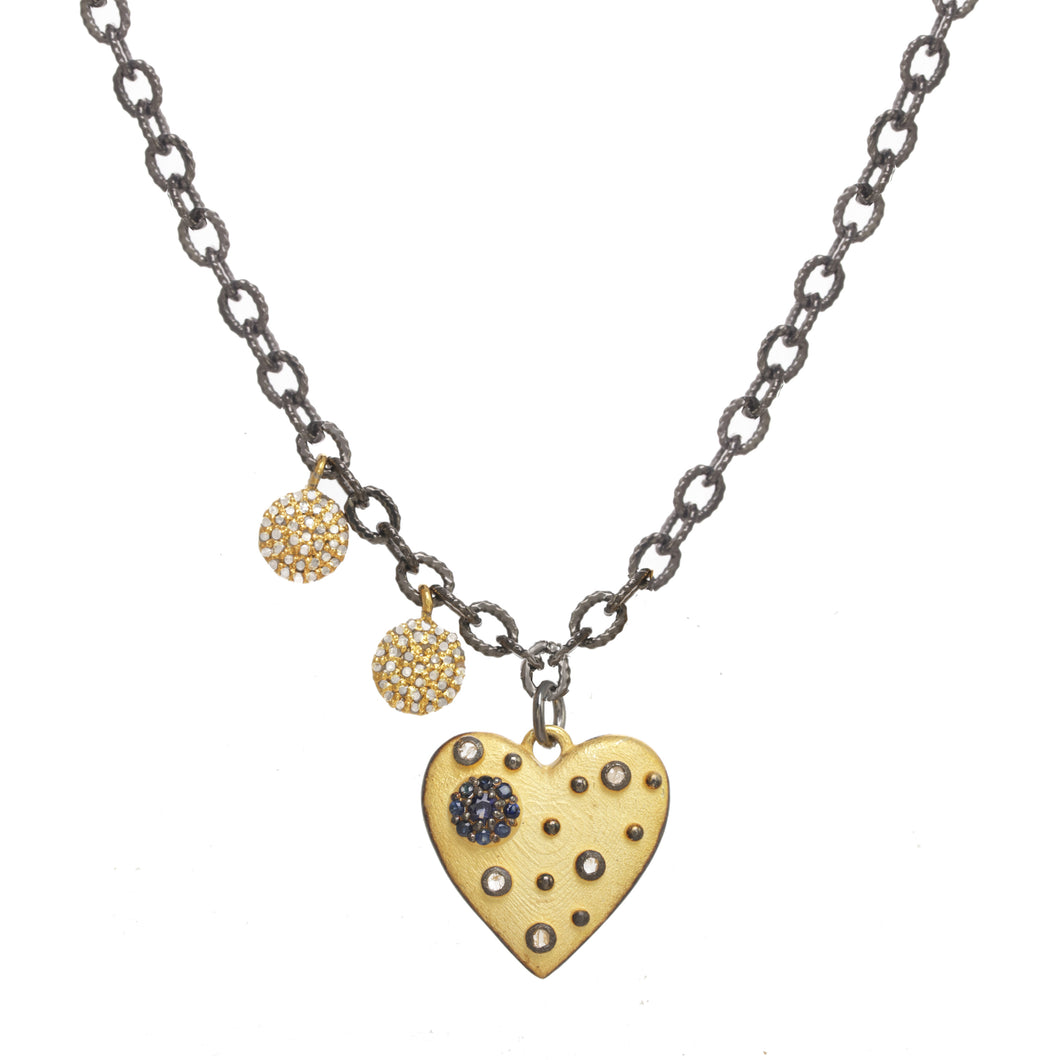 Gold Heart Asymmetrical Necklace