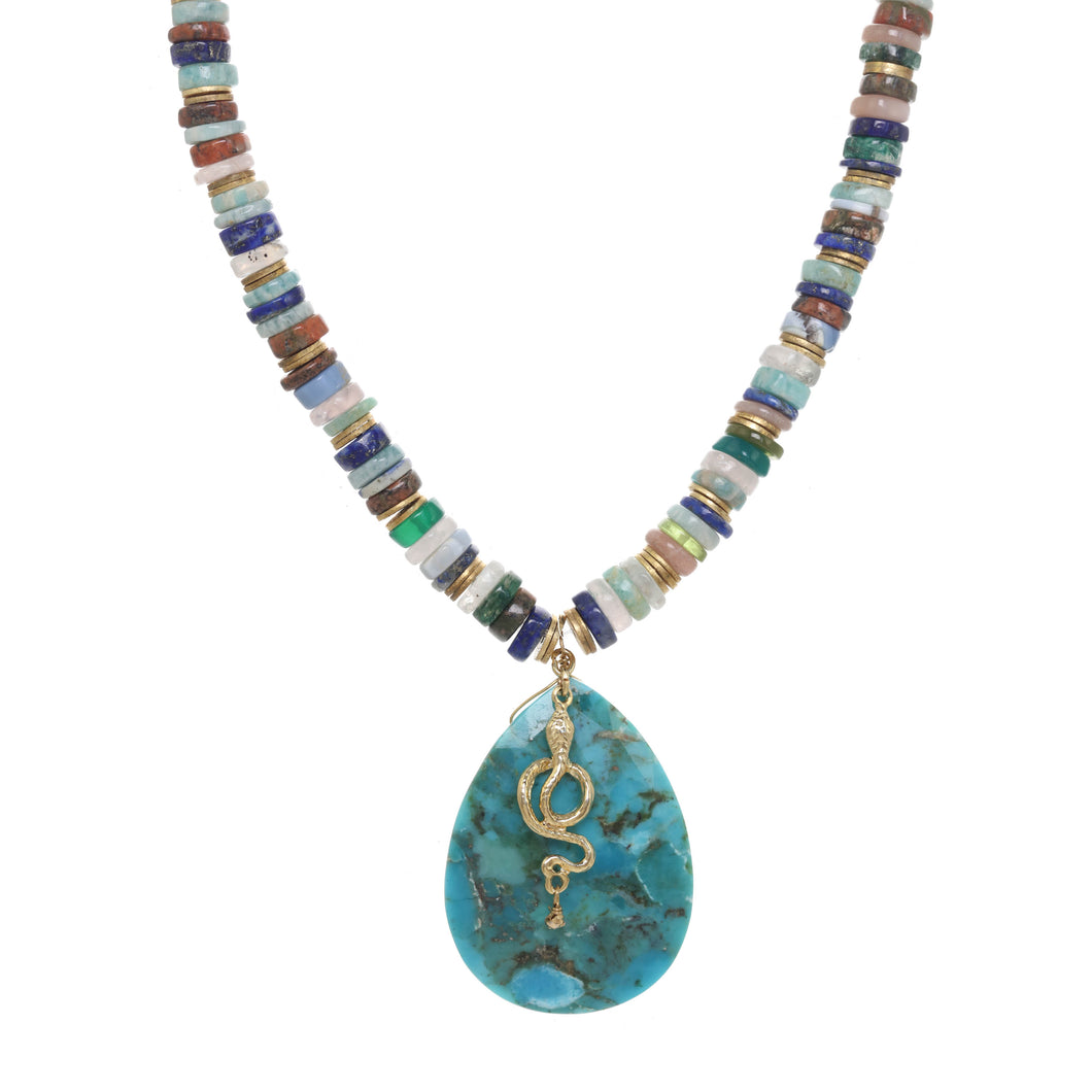 Turquoise Medley and Serpent Necklace