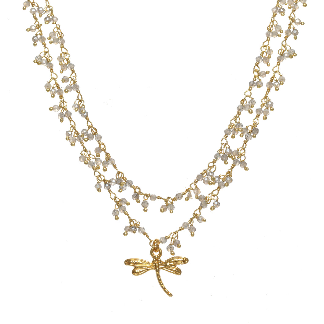 Lucky Dragonfly Cluster Necklace