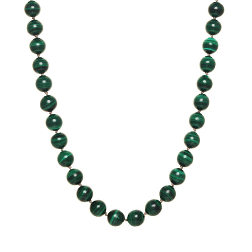 Malachite Silk Knotted Necklace