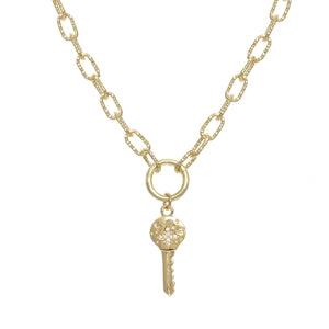 Golden Key Charm Necklace
