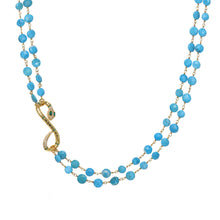 Load image into Gallery viewer, Turquoise Slinky Snake Necklace