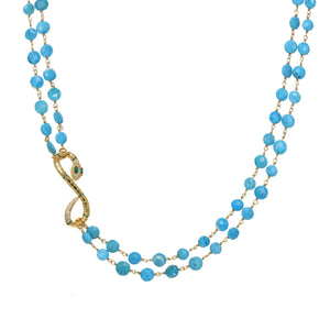 Turquoise Slinky Snake Necklace