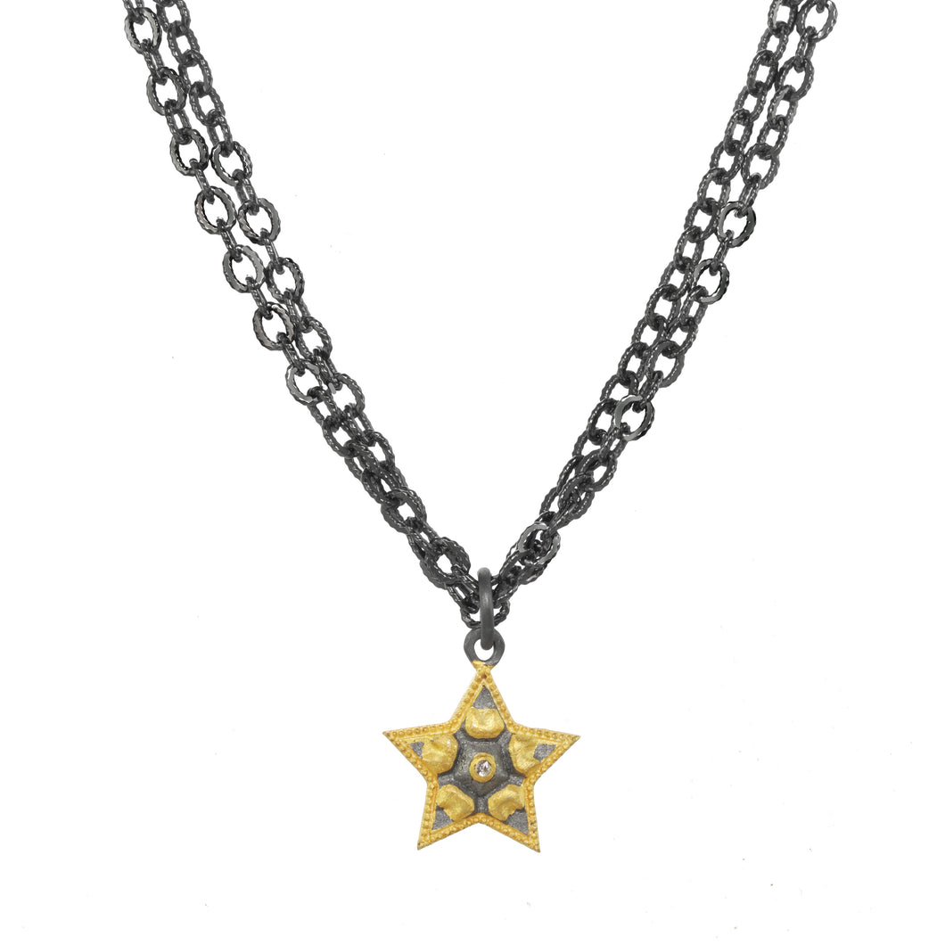 Mixed Metal Star Necklace