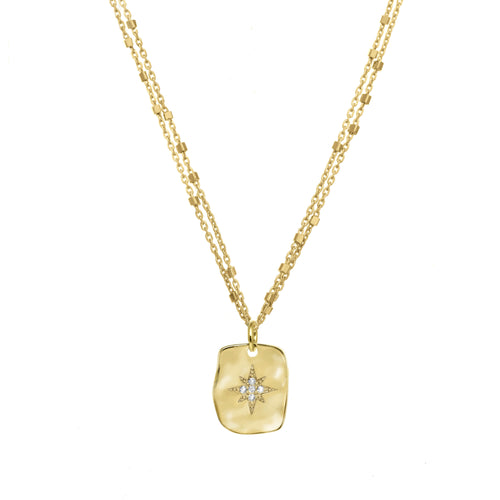 Gold Starburst Pendant Necklace