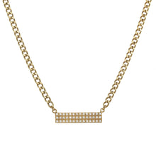 Load image into Gallery viewer, Gold Pave Bar Necklace