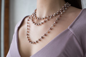 Mystique Coated Pink Quartz Layered Necklace