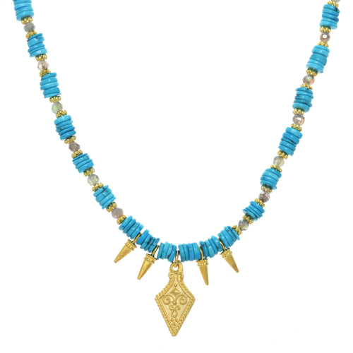 Turquoise Filagree Amulet Necklace