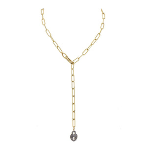 Sparkling Heart Lock Necklace